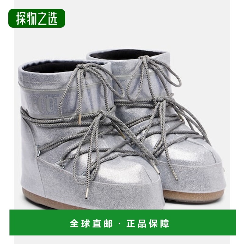 香港直邮moon boot 月亮靴 女士 Icon 低帮亮片雪地靴