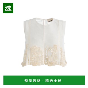 1h可退 香港直邮ALÉMAIS 女士 Rosemary 刺绣亚麻混纺上衣