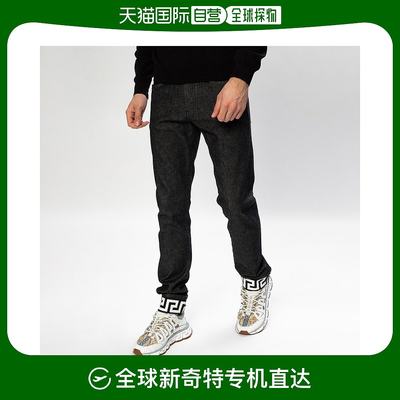 香港直邮VERSACE 男士黑色棉质弹力牛仔裤 A86056-1F00655-1D040