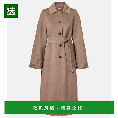 香港直邮MaxMara 麦斯玛拉 女士 Centro 束带羊绒大衣