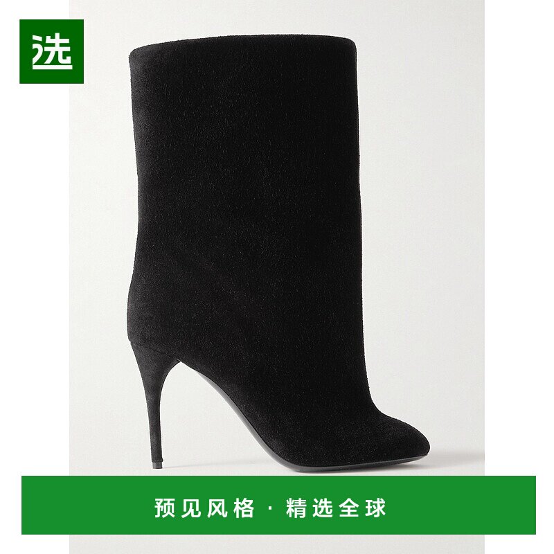1h可退 香港直邮Alaïa 女士 绒面革短靴 AA3B098CK177999999NOIR