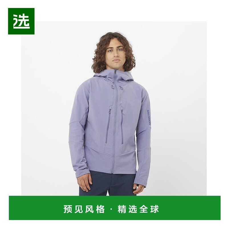 欧洲直邮Salomon萨洛蒙 OUTPEAK SOFTSHELL系列男士蓝色聚酰夹克