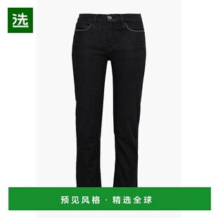 1h可退 香港直邮Frame Denim 女士 铆钉中腰直筒牛仔裤 LSTHST146
