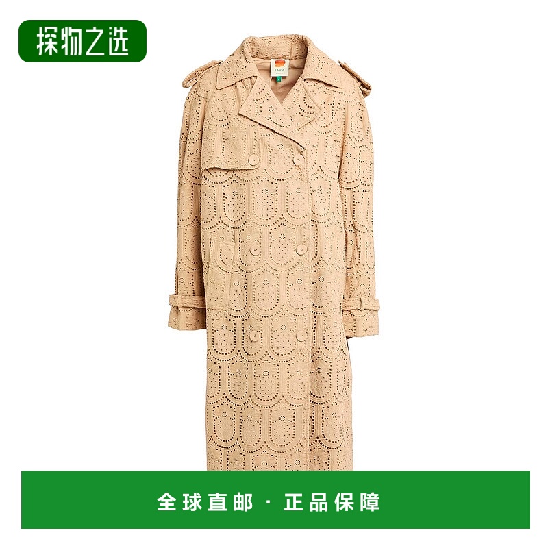 香港直邮FARM RIO 女士 双排扣大衣 beige米色 舒适时尚