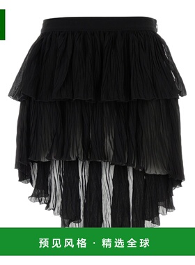香港直邮BLUMARINE 女士半身裙 2G295AN0990 SS2026 黑色 褶皱半