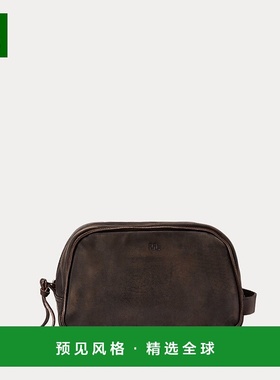 欧洲直邮RALPH LAUREN拉夫劳伦RRL皮革旅行盥洗包手提包
