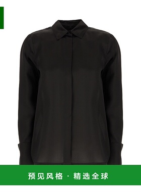 1h可退 香港直邮MaxMara 麦斯玛拉 女士 Nola 黑色真丝衬衫 NOLA0