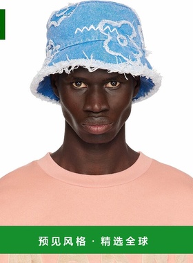 1h可退 香港直邮Marni 玛尼 男士 蓝色 Patched Denim 渔夫帽 CLZ