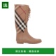 香港直邮Burberry 雨靴 80591581厚底鞋 Vintage 格纹橡胶长筒靴