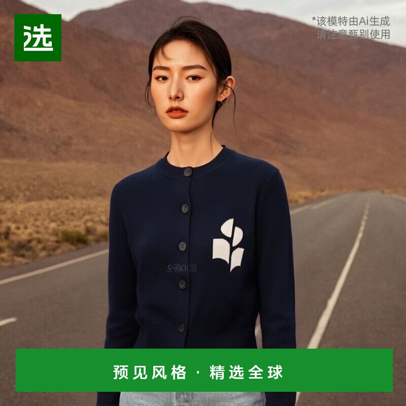 韩国直邮ISABEL MARANT 24FW Newton 圆领针织衫 女士套头针织衫