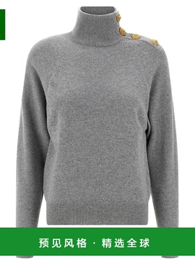 香港直邮BALMAIN 女士针织衫 FF0KF100KI879UB AW2025 灰色 Balma