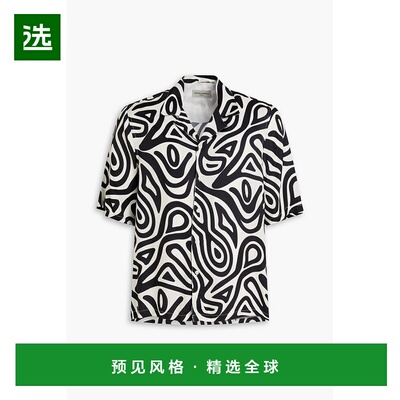 1h可退 香港直邮officine generale 男士 Eren 印花斜纹布衬衫 S2