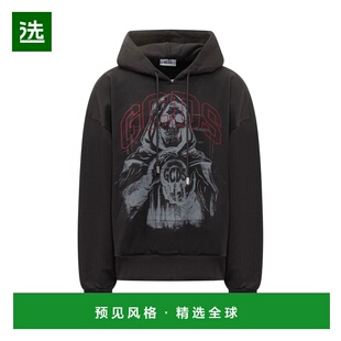 1h可退 香港直邮Gcds 男士 哥德印花連帽衫 B2CM1907JE7 black黑