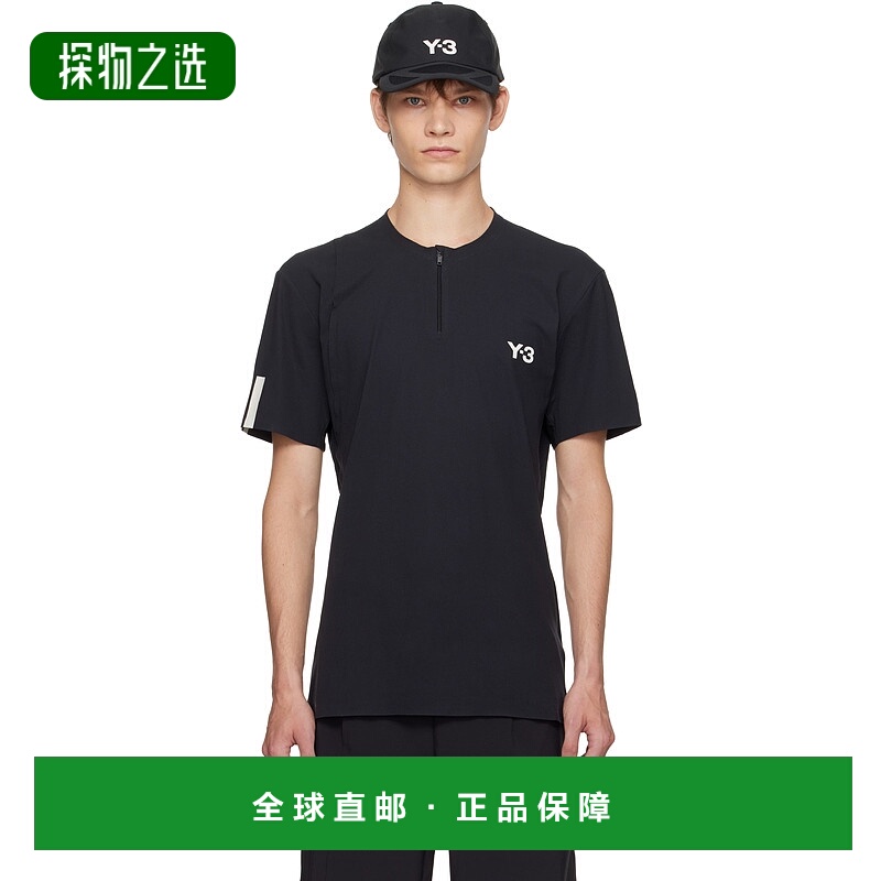 香港直邮Y-3 男士 黑色 US Open 系列 Tennis Freelift Zip Pro T
