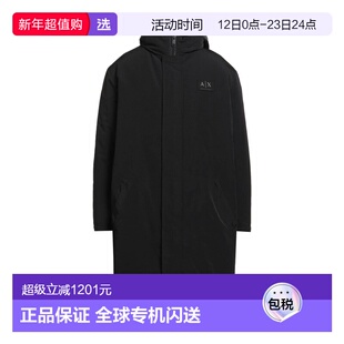 1h可退 香港直邮Armani Exchange 男士 大衣 black黑色 舒适时尚