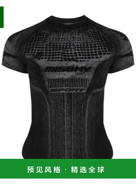 香港直邮MISBHV 女士T恤 250W120 SS2025 黑色 运动服印花平纹针T