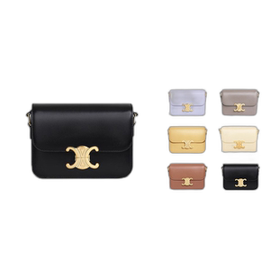 欧洲直邮celine思琳TEEN TRIOMPHE亮泽牛皮革手提包手袋斜挎包