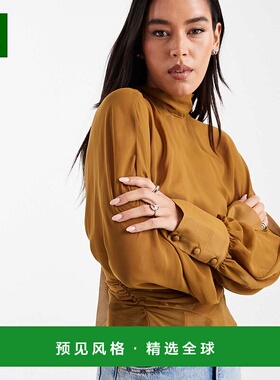 香港直邮ASOS 女士 设计蝙蝠袖高领衫(ochre) orange橙色 舒适时