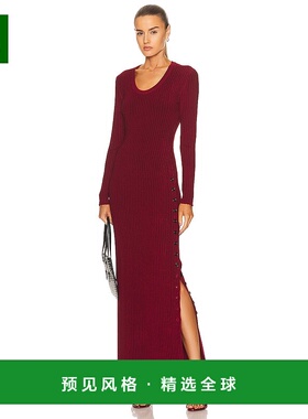 1h可退 香港直邮Alaïa 女士 光泽罗纹连衣裙 AA9R22662M726