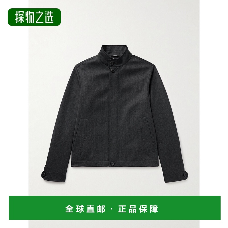 zegna 杰尼亚 男士 Virgin 牛巴戈饰边羊毛/斜纹布夹克 U