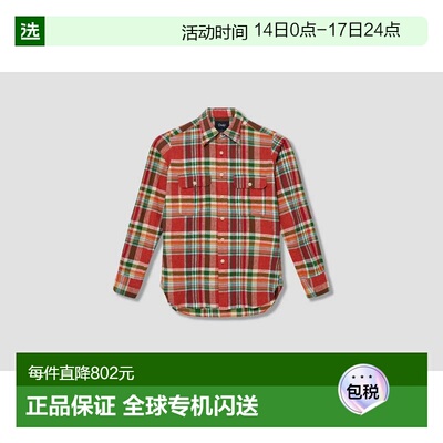 1h可退 香港直邮Drake's 女士 MADRAS DR2A4D 25055-01 亚麻棉红