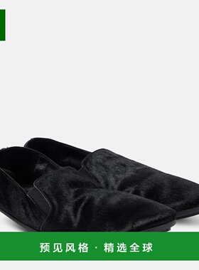 1h可退 香港直邮The Row 女士 Vincit 小马毛便鞋 black黑色 舒适