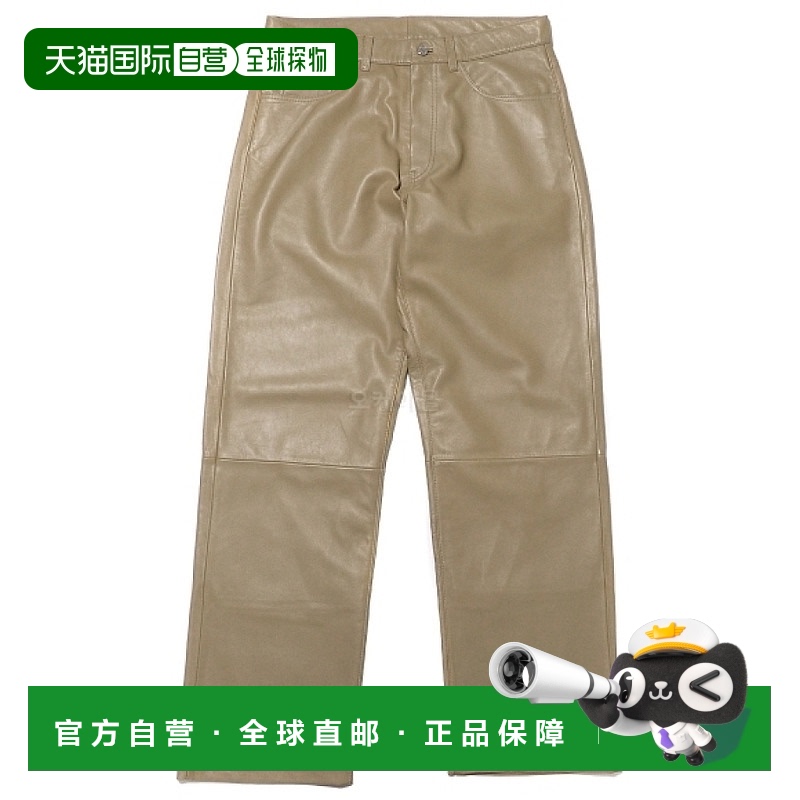 韩国直邮Sunflower 6019卡其色真皮休闲裤裤子