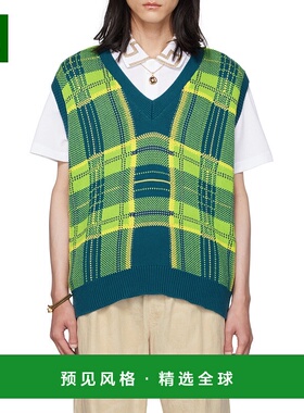 香港直邮Versace 格纹图案针织背心 10099281A07143