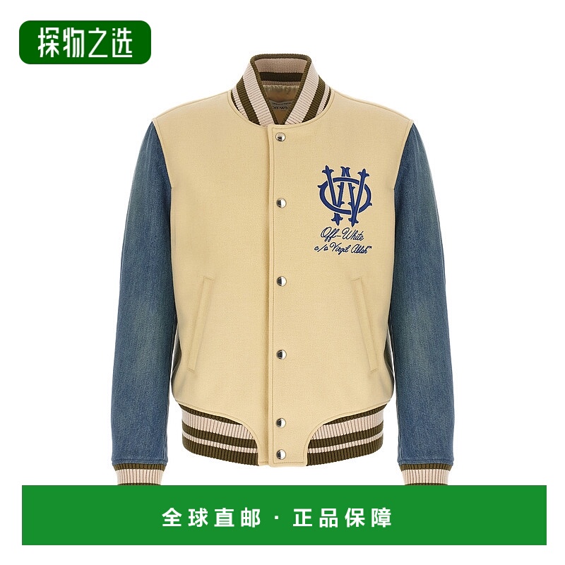 香港直邮off-white 男士 'Gothic Varsity'... 羊毛牛仔服装 OMEH