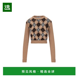 香港直邮Prada P24S2V172D针织衫 普拉达 驼色毛线衫 女士 1h可退