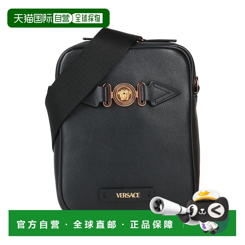 1h可退 香港直邮Versace 范思哲 男士 Bags 斜挎包 black黑色 舒