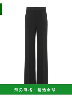 香港直邮Chloe 压褶羊毛休闲裤 C24SPA03068阔腿裤直筒裤西装裤