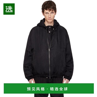 1h可退 香港直邮Wooyoungmi 吴阳米 男士 黑色 Wrinkled MA-1 飞