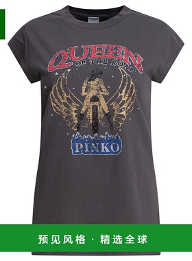1h可退 香港直邮Pinko 品高 女士 短袖T恤 104603A2DA grey灰色