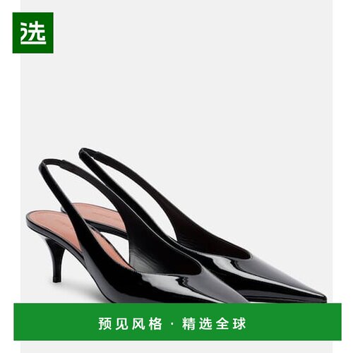 1h可退 香港直邮Amina Muaddi 女士 Anok 55 漆皮露跟浅口鞋女鞋