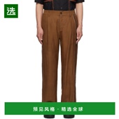 Wang 香港直邮Feng 1h可退 Gambiered Chen 棕色 长裤 男士 Silk