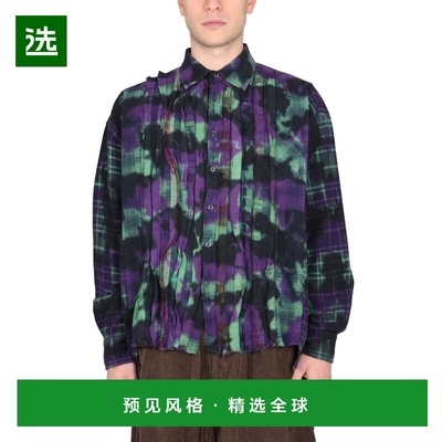 1h可退 香港直邮Needles 男士 不规则染色衬衫 MR356ASSORTED