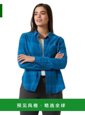 欧洲直邮Helly Hansen 女士蓝色棉Lokka有机法兰绒长袖衬衫