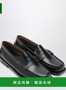 1h可退 香港直邮Sebago 仕品高 女士 Madison 黑色皮质莫卡辛便鞋