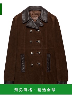 1h可退 香港直邮Prada 双排扣皮夹克 56A22718O0SOOO