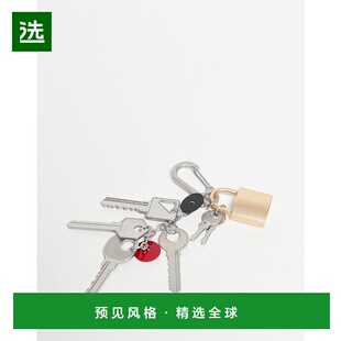 1h可退 香港直邮ASOS 男士 carabiner 设计钥匙挂锁牛仔布卡扣包(