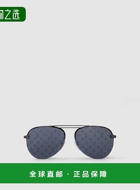 1h可退 欧洲直邮LV/路易威登 男士黑灰色金属太阳镜时尚百搭