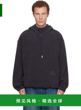 1h可退 香港直邮Wooyoungmi 吴阳米 男士 灰色连帽衫 W253TS34