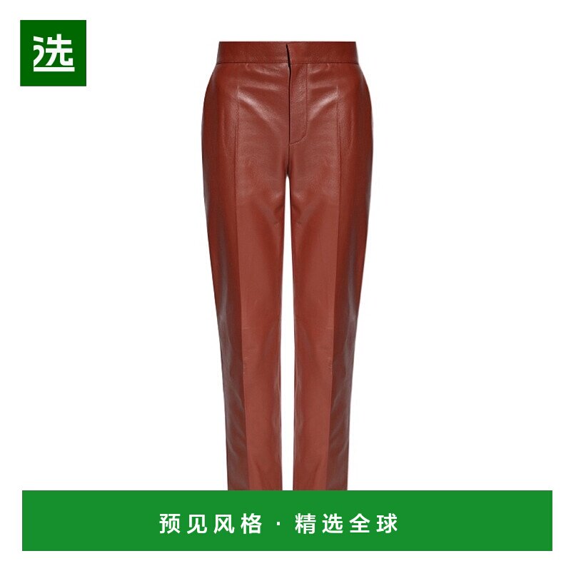 香港直邮Chloe 锥形裤腿皮裤 C22WCP04208休闲显瘦外穿舒适百搭