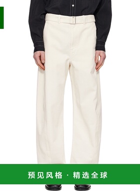 1h可退 香港直邮Lemaire 男士 灰白色 Twisted Belted 牛仔裤 PA3