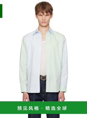 1h可退 香港直邮AURALEE 男士 绿色 & 蓝色 Finx Ox Chambray 衬