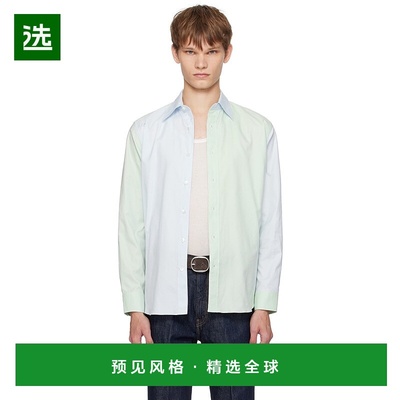 1h可退 香港直邮AURALEE 男士 绿色 & 蓝色 Finx Ox Chambray 衬