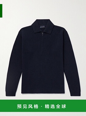 1h可退 香港直邮Sease 男士 初剪羊毛开司米混纺半拉链毛衣 KP041