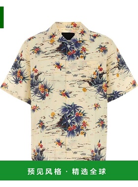 1h可退 香港直邮Prada 普拉达 男士 圖案印花短袖襯衫 UCS414SUMO