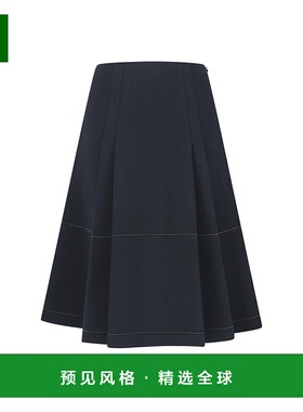 1h可退 香港直邮Marni 玛尼 女士 Closure 黑色褶裥隐形侧边拉链